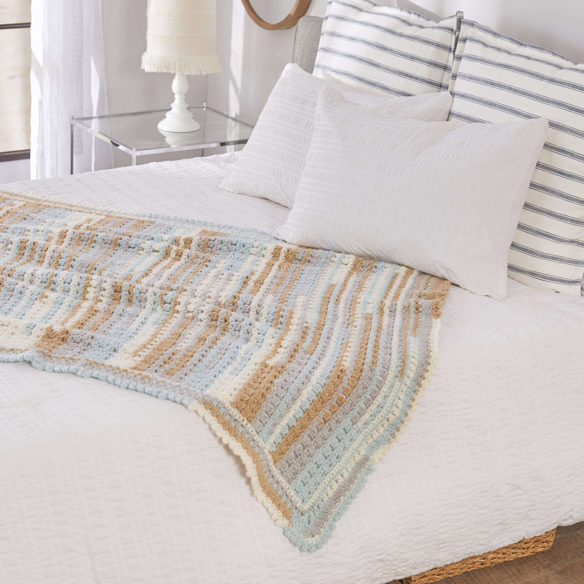 Crochet Throw made in Red Heart Dreamy Stripes Yarn