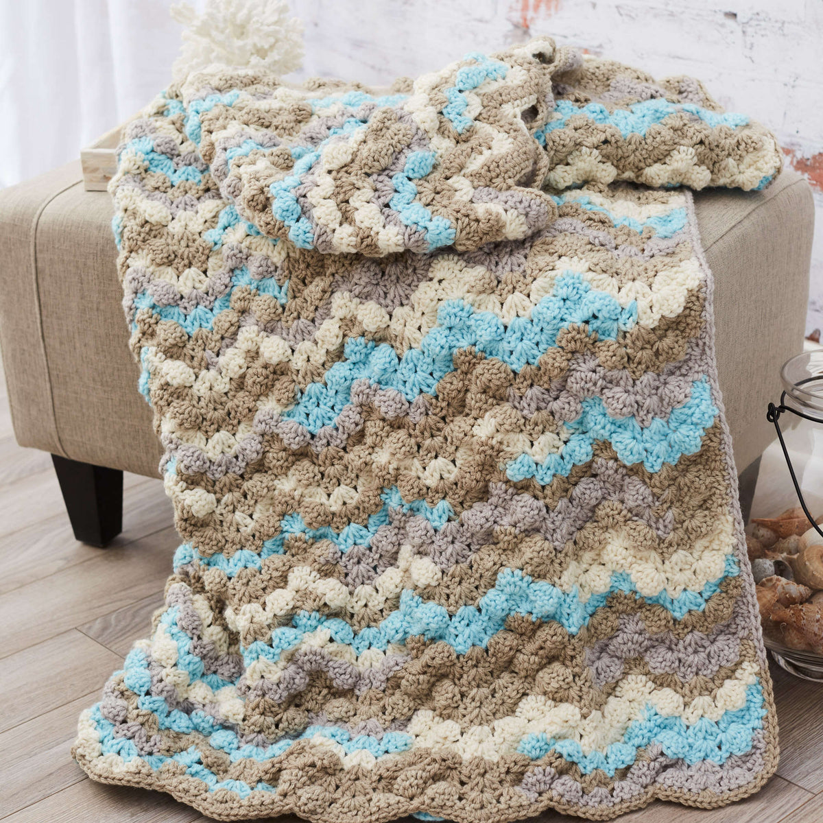 Crochet Throw made in Red Heart With Love Yarn