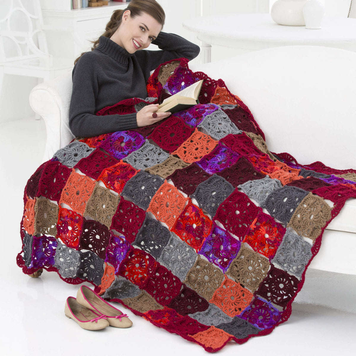 Crochet Throw made in Red Heart Super Saver Yarn