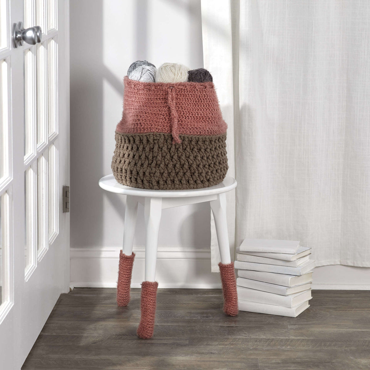 Crochet Basket made in Red Heart With Love Yarn