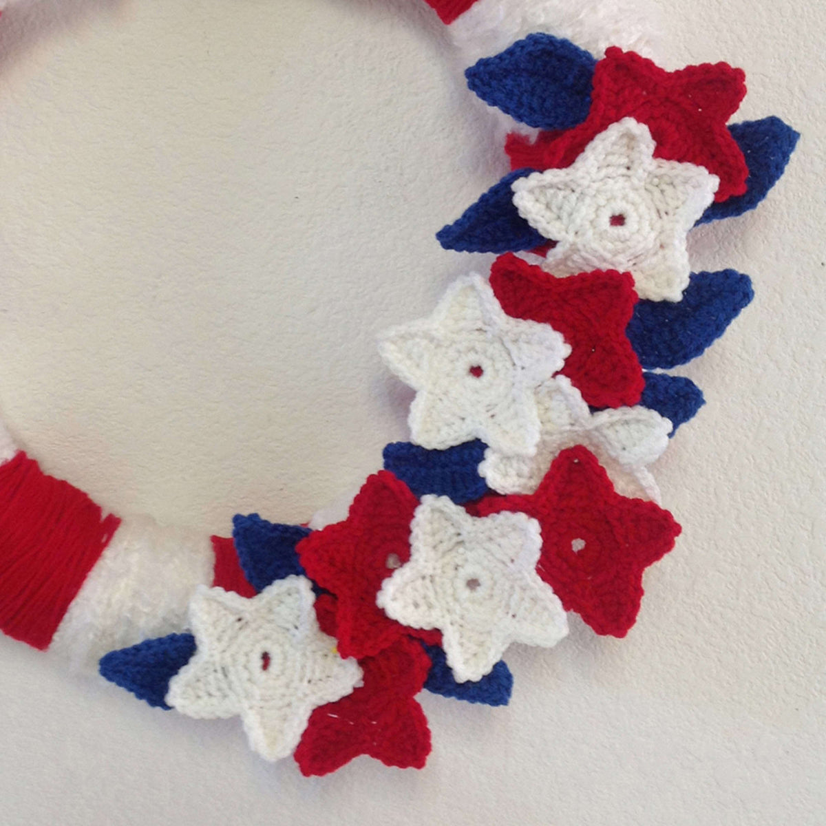 Crochet Wreath made in Red Heart Light & Lofty Yarn