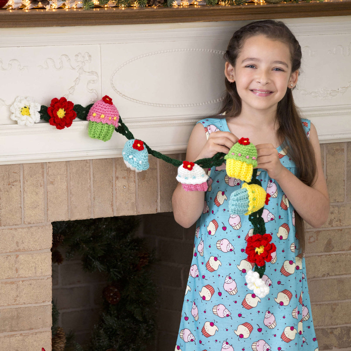 Crochet Garland made in Red Heart Super Saver Yarn