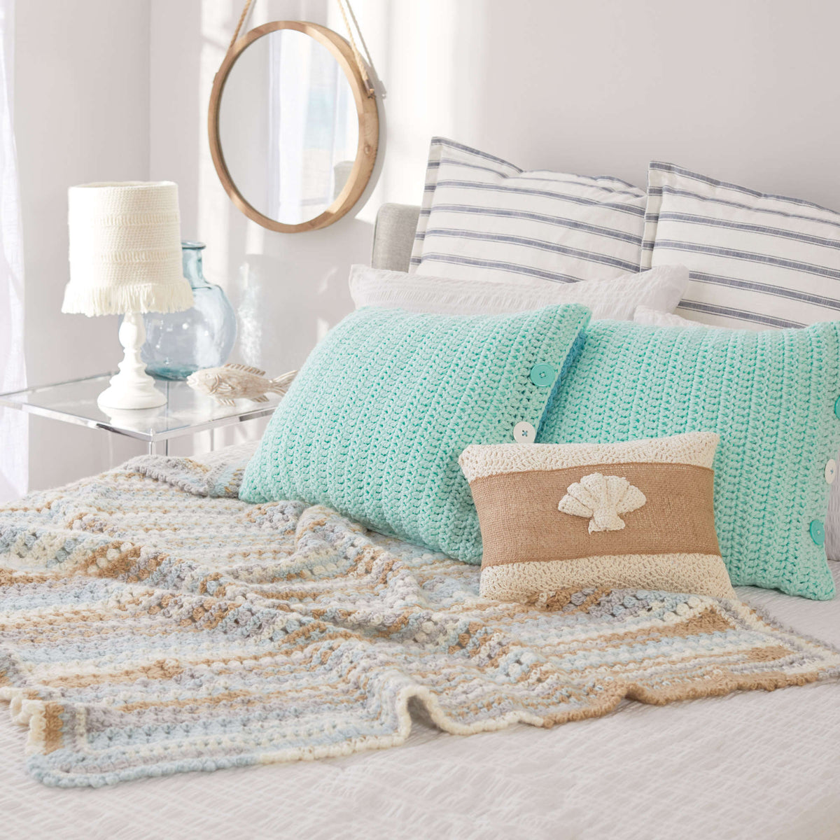 Crochet Pillow made in Red Heart With Love Yarn