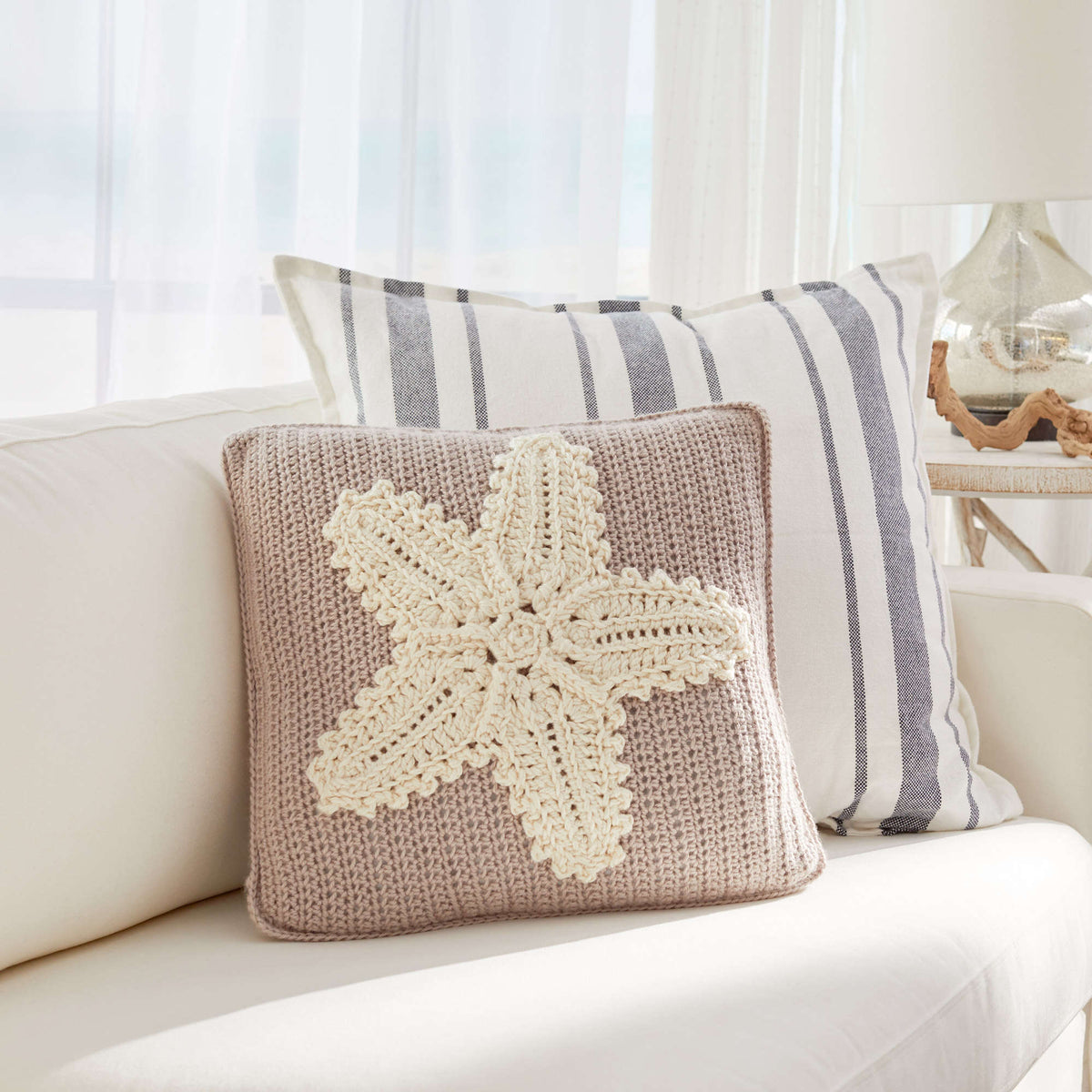 Crochet Pillow made in Red Heart Soft Yarn