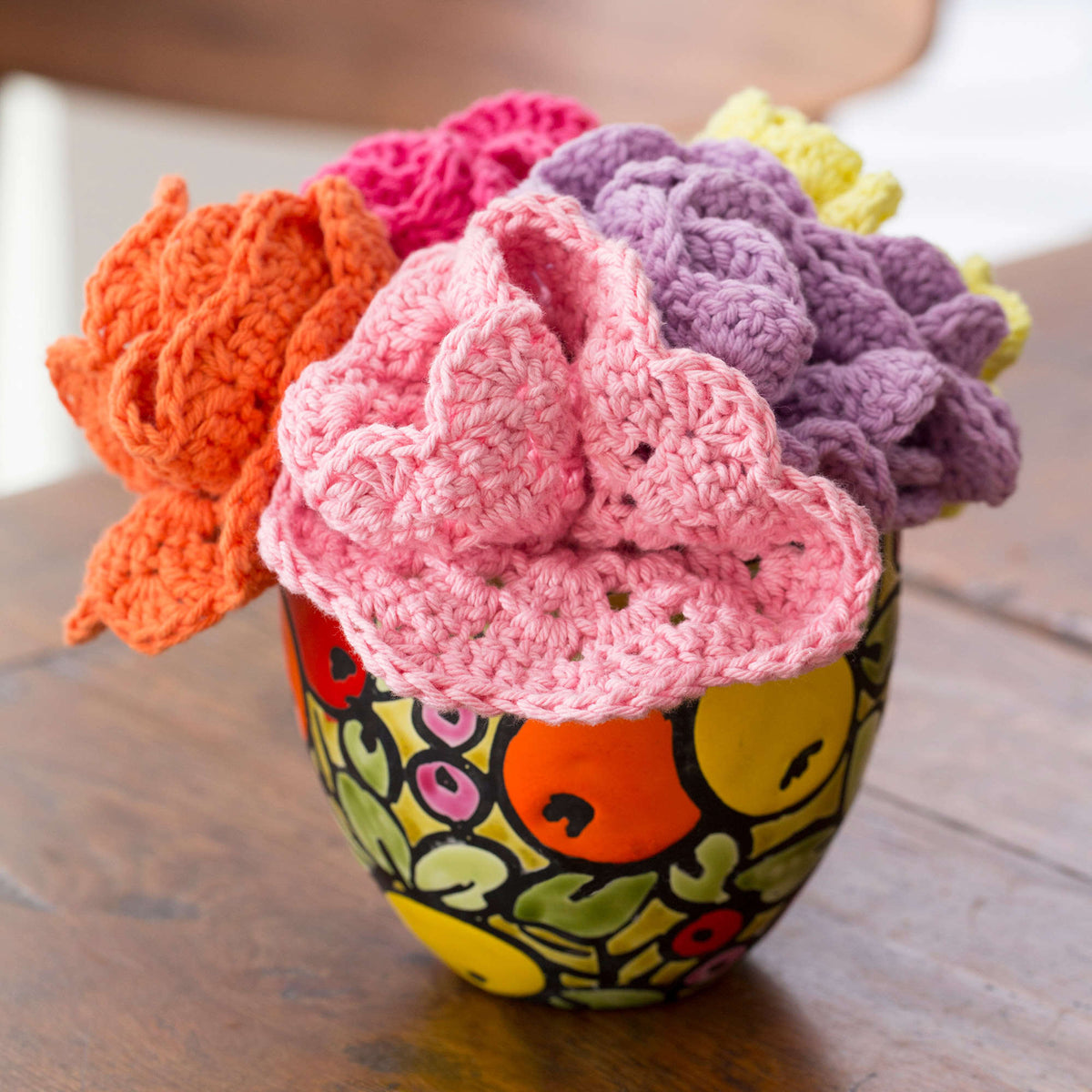 Crochet Dishcloth made in Red Heart Crème de la Crème Yarn