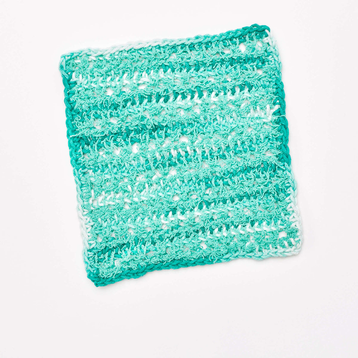 Crochet Scrubby made in Red Heart Crème de la Crème Yarn