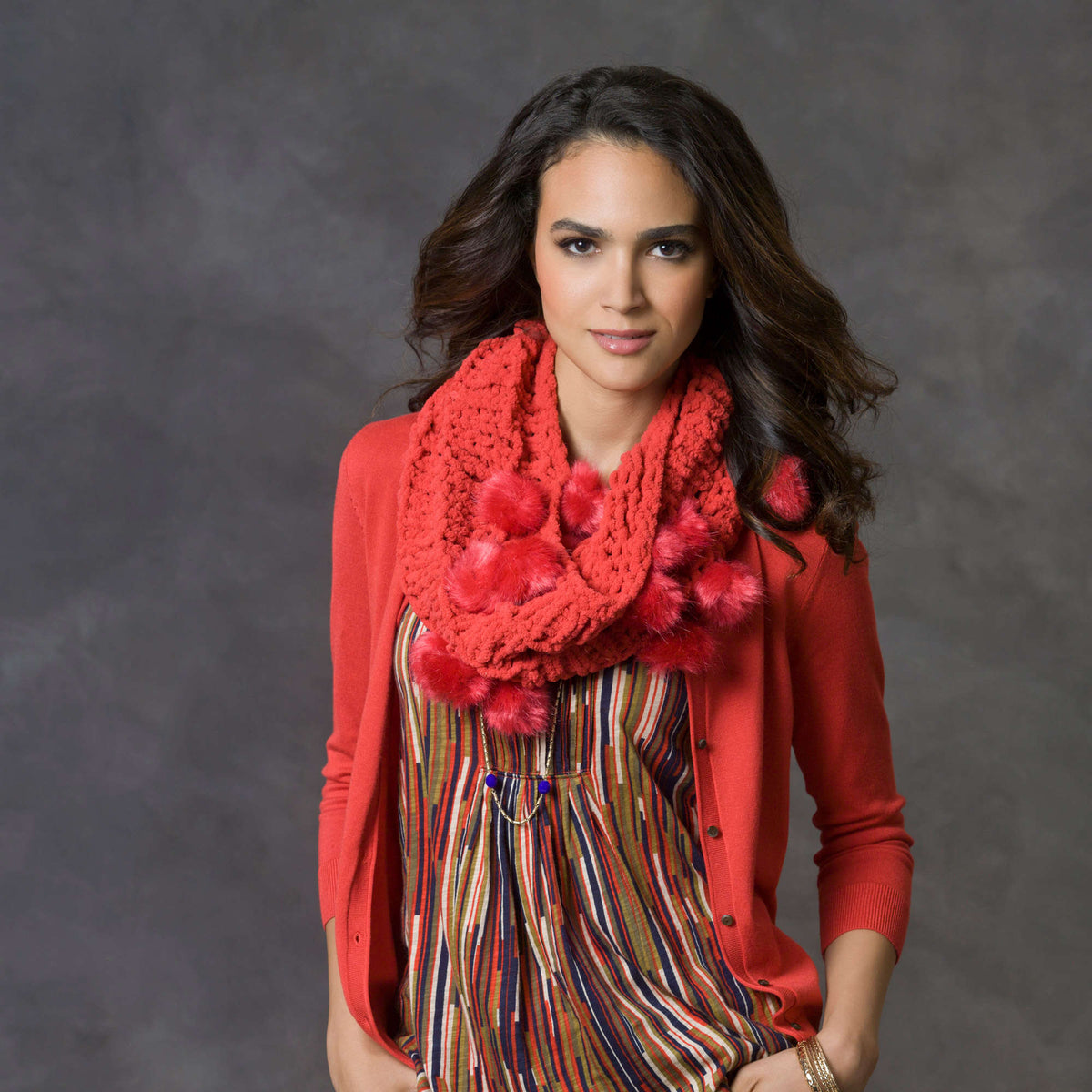 Knit Cowl made in Red Heart Boutique Yarn