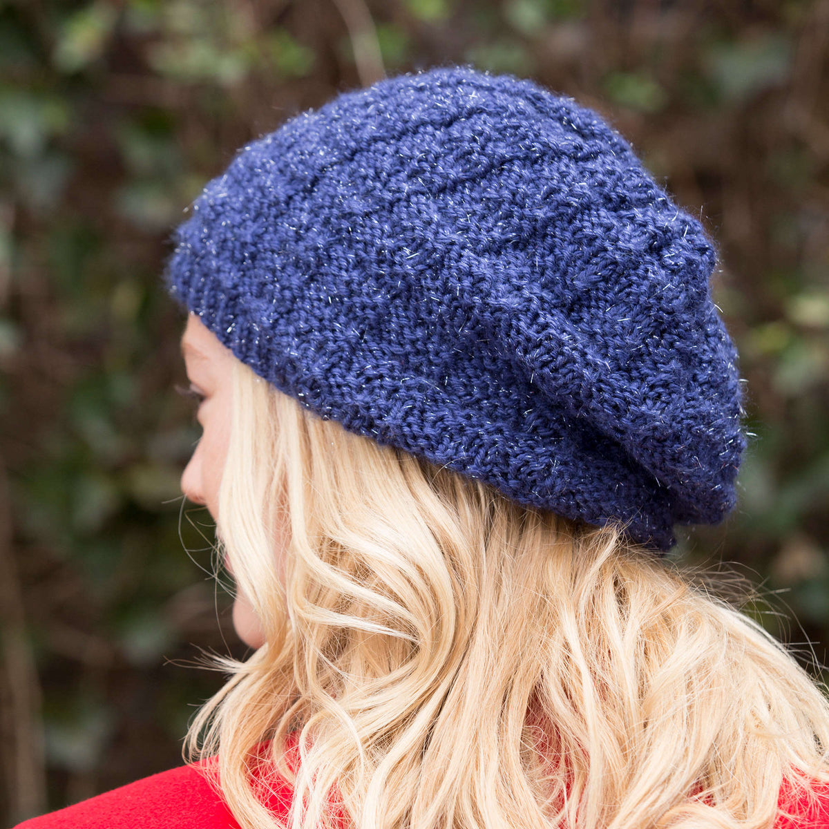 Knit Hat made in Red Heart Sparkle Soft Yarn