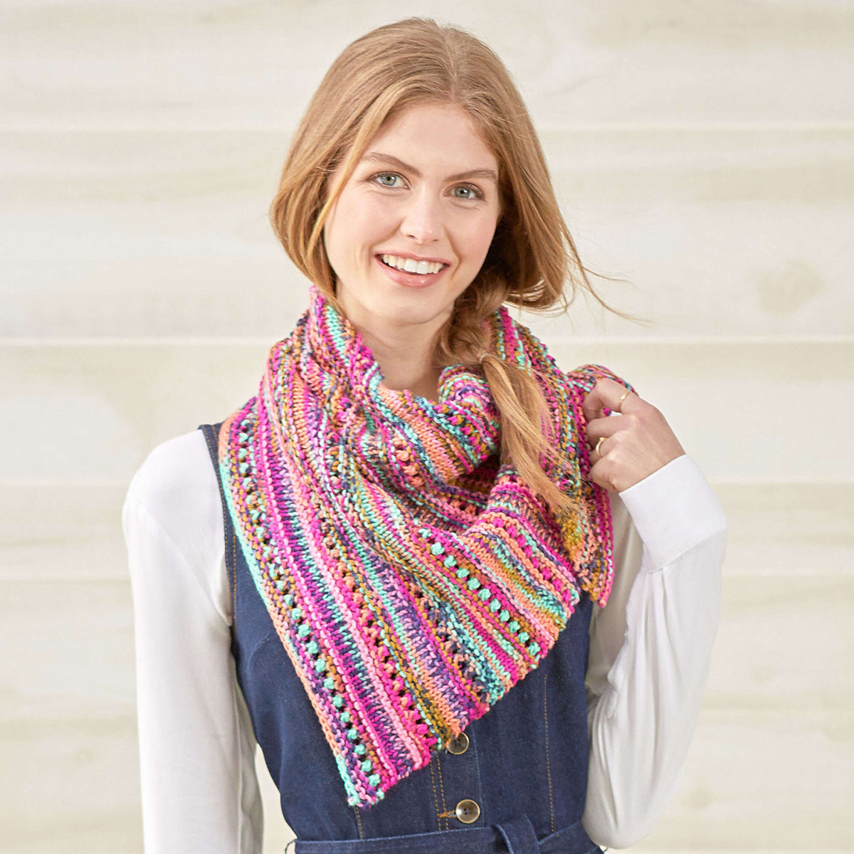 Knit Shawl made in Red Heart Yarn