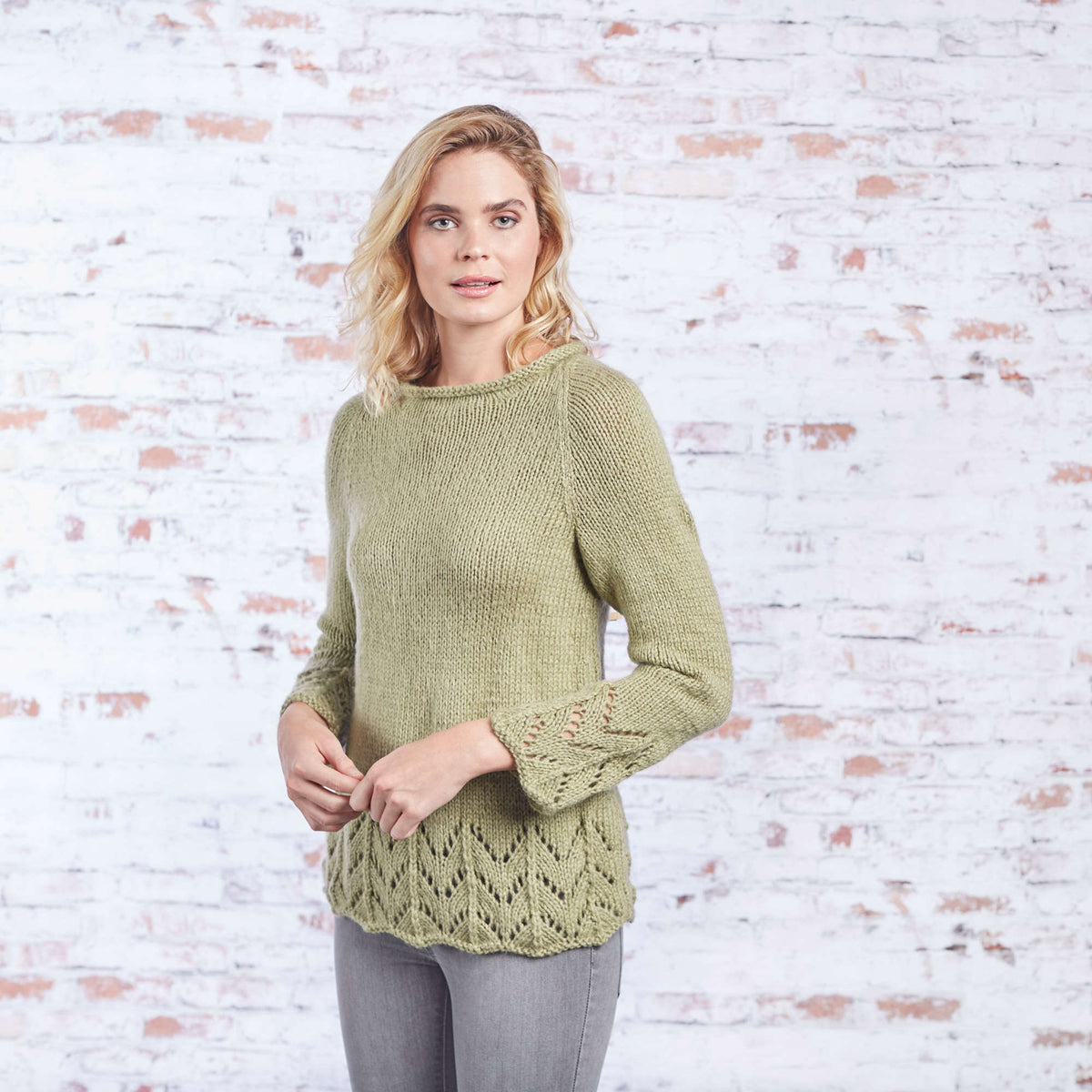Knit Pullover made in Red Heart Dreamy Yarn