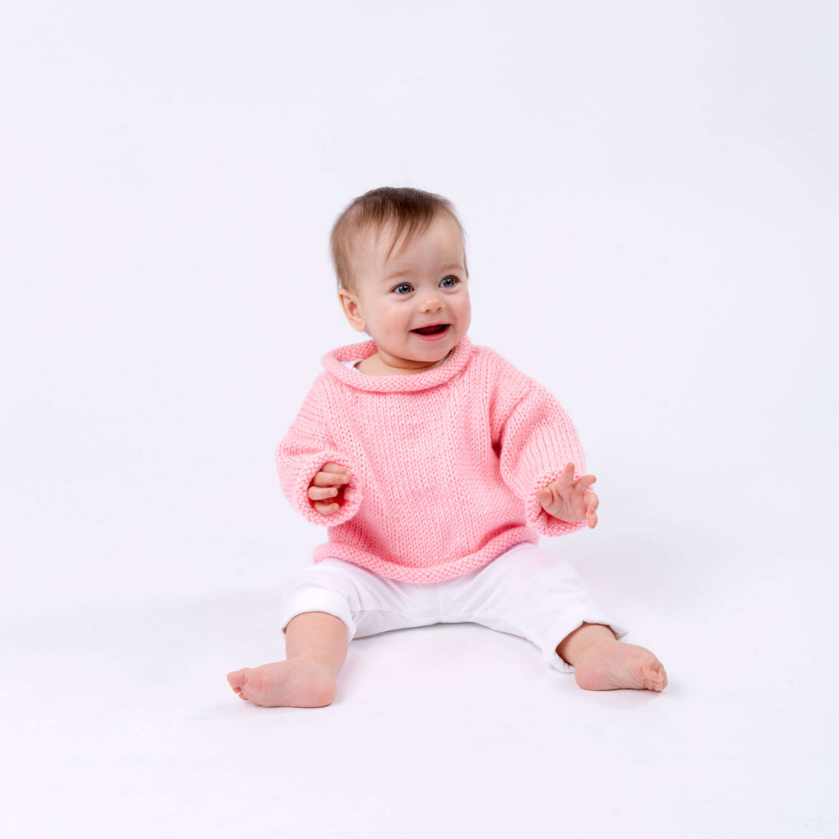Knit Pullover made in Red Heart Soft Baby Steps Yarn