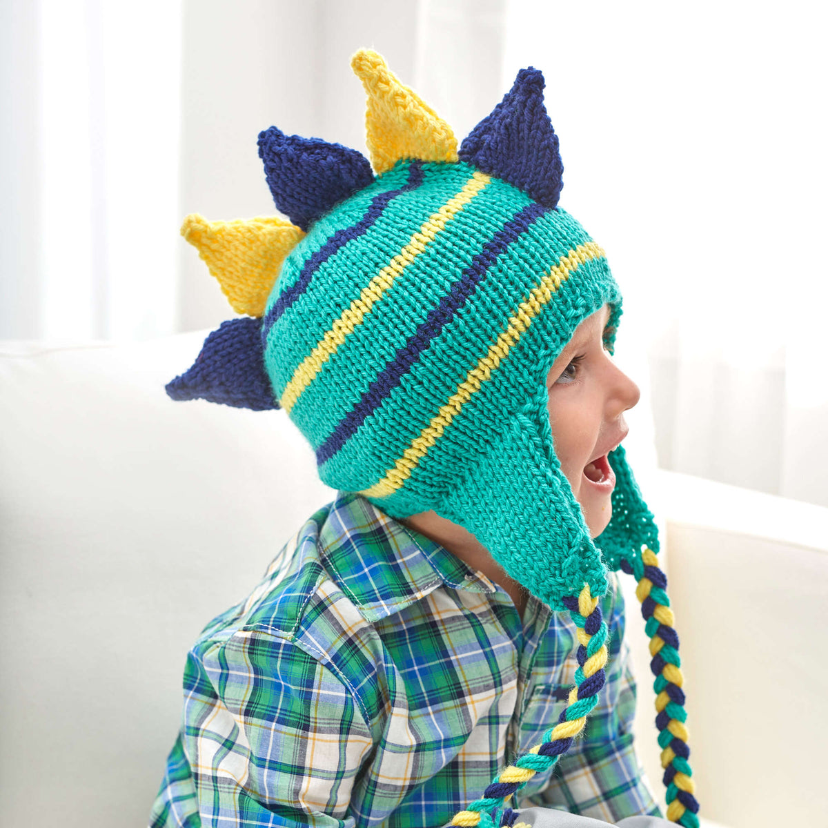 Knit Hat made in Red Heart Baby Hugs Medium Yarn