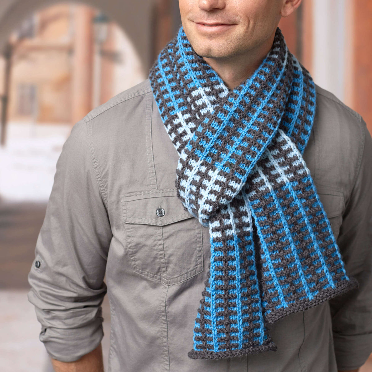 Knit Scarf made in Red Heart Super Saver Yarn
