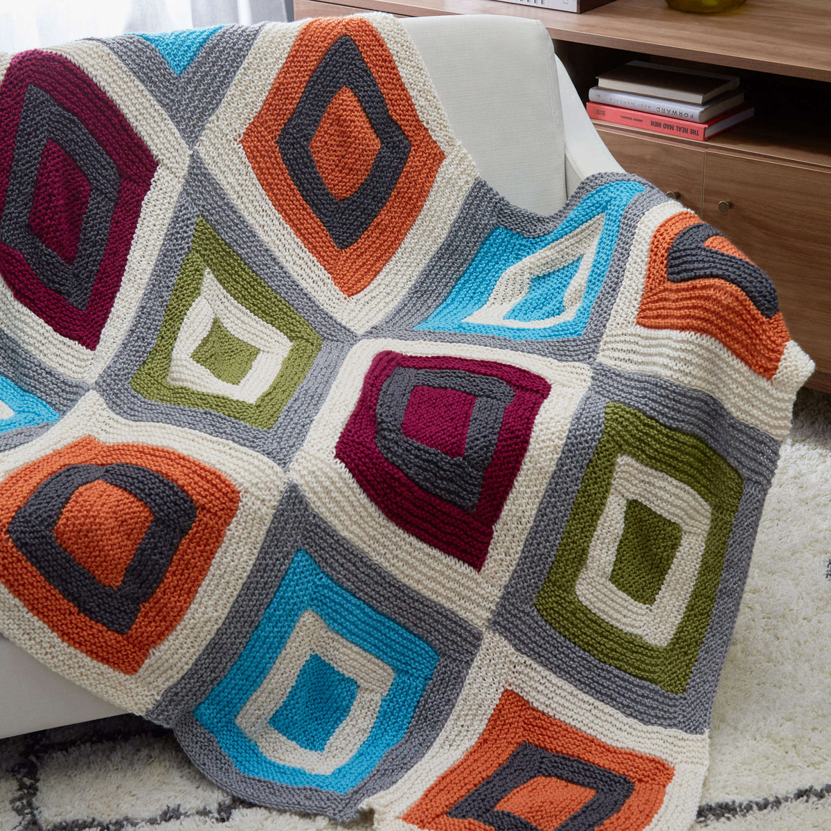 Knit Throw made in Red Heart Soft Yarn