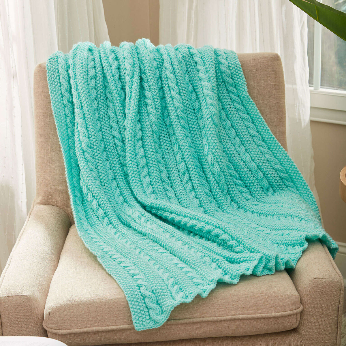 Knit Throw made in Red Heart Super Saver Yarn