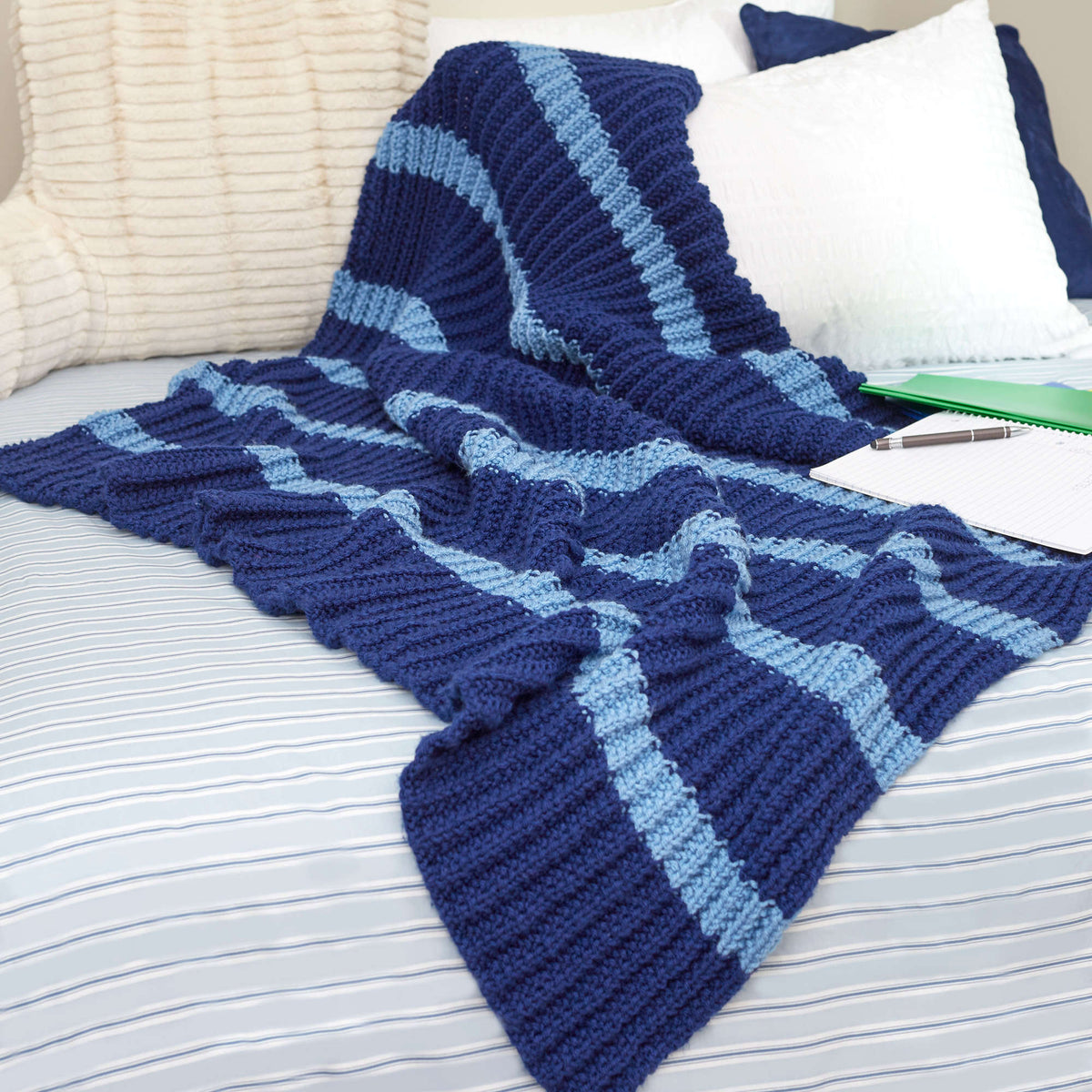 Knit Throw made in Red Heart With Love Yarn