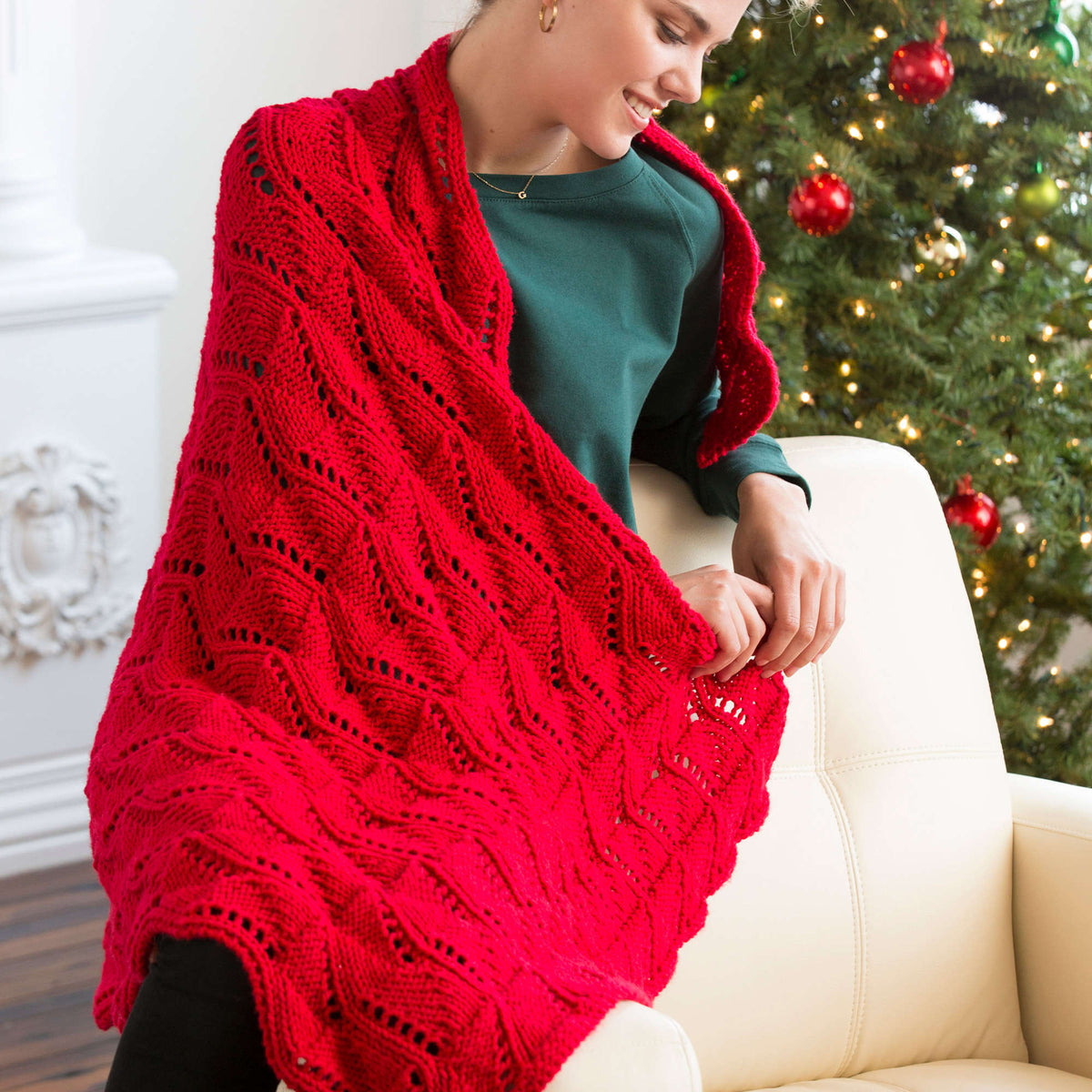 Knit Throw made in Red Heart With Love Yarn