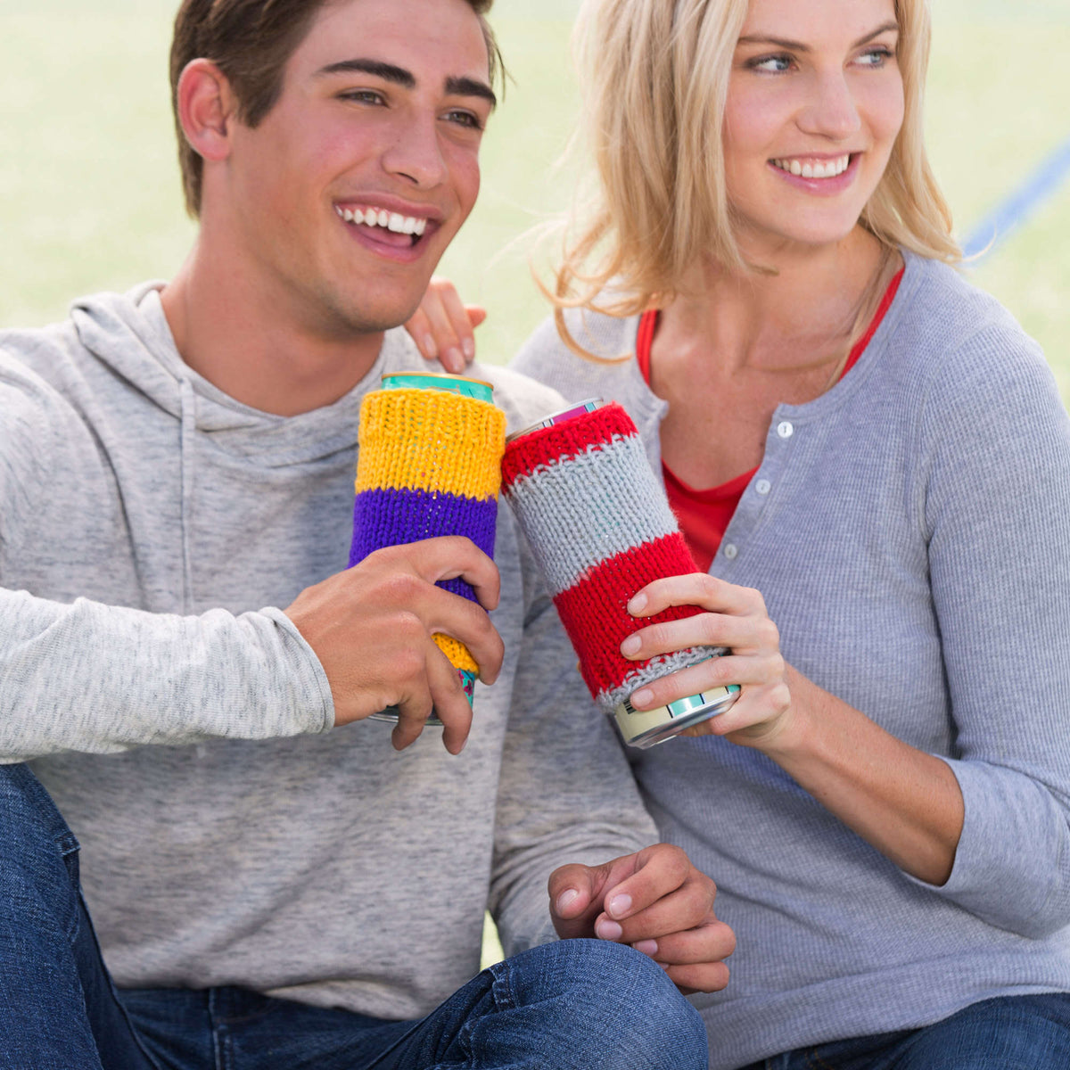 Knit Cozy made in Red Heart Team Spirit Yarn