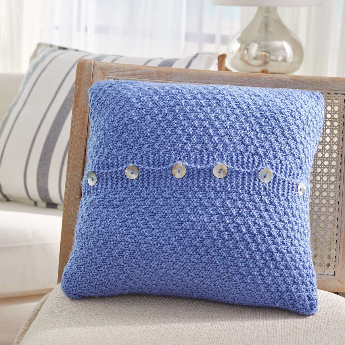 Knit Pillow made in Red Heart Soft Yarn