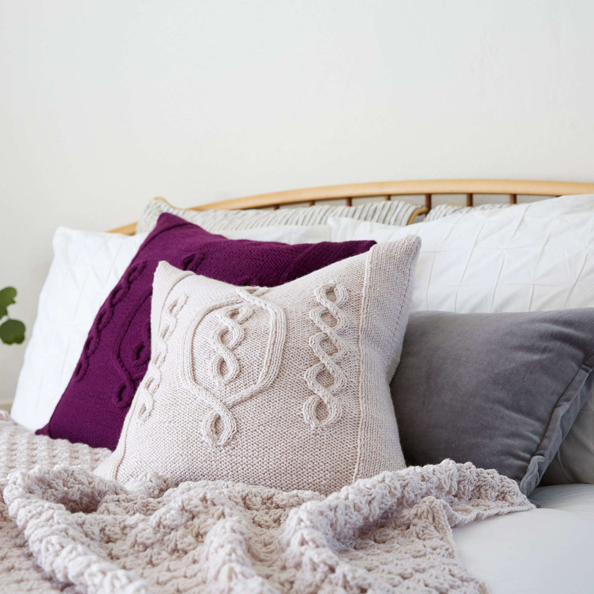 Knit Pillow made in Red Heart Chic Sheep Yarn