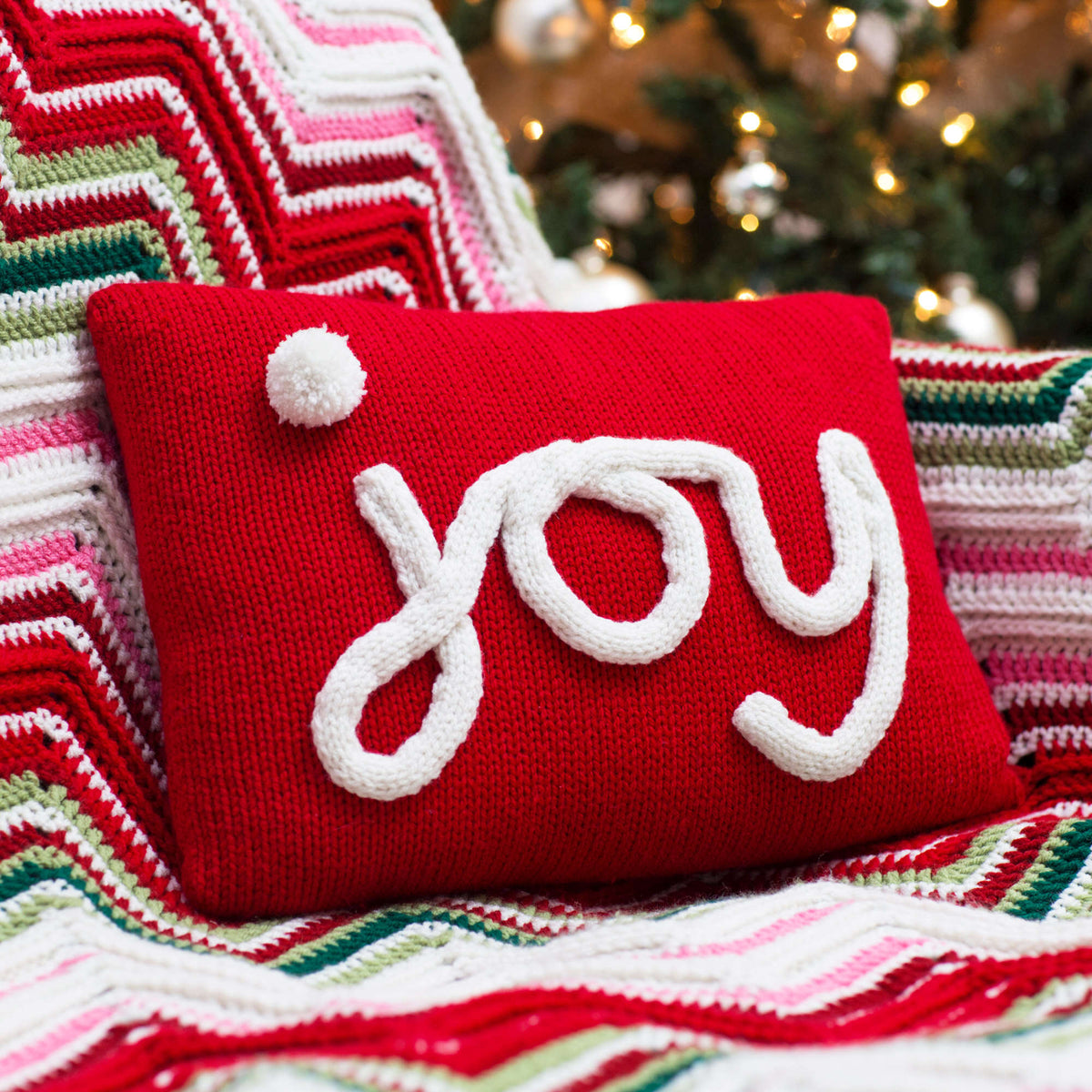 Knit Pillow made in Red Heart With Love Yarn