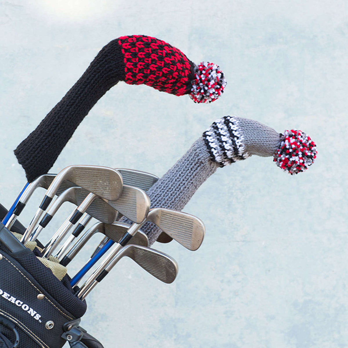 Knit Headcovers made in Red Heart Super Saver Yarn