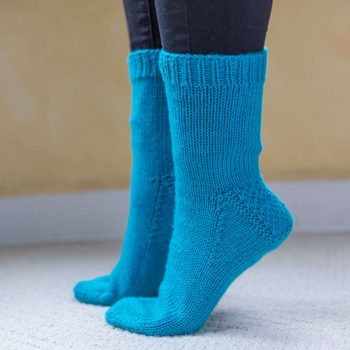 Knit Socks made in Red Heart Chic Sheep Yarn