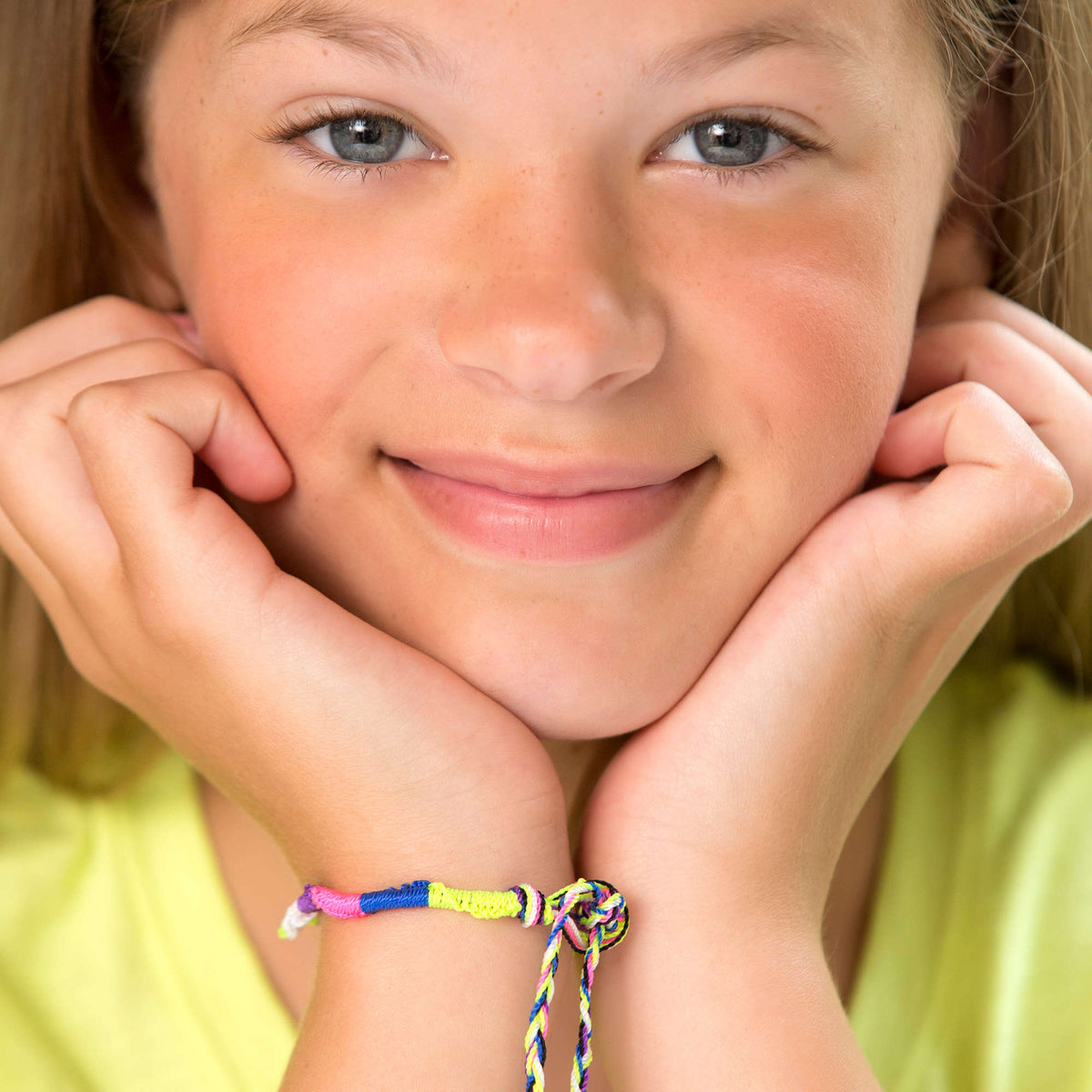 Craft Bracelet made in Red Heart Sizzle Yarn