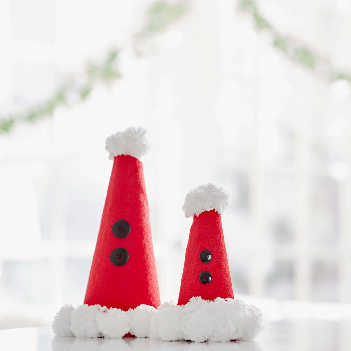 Craft Gnomes made in Red Heart Pomp-a-Doodle Yarn