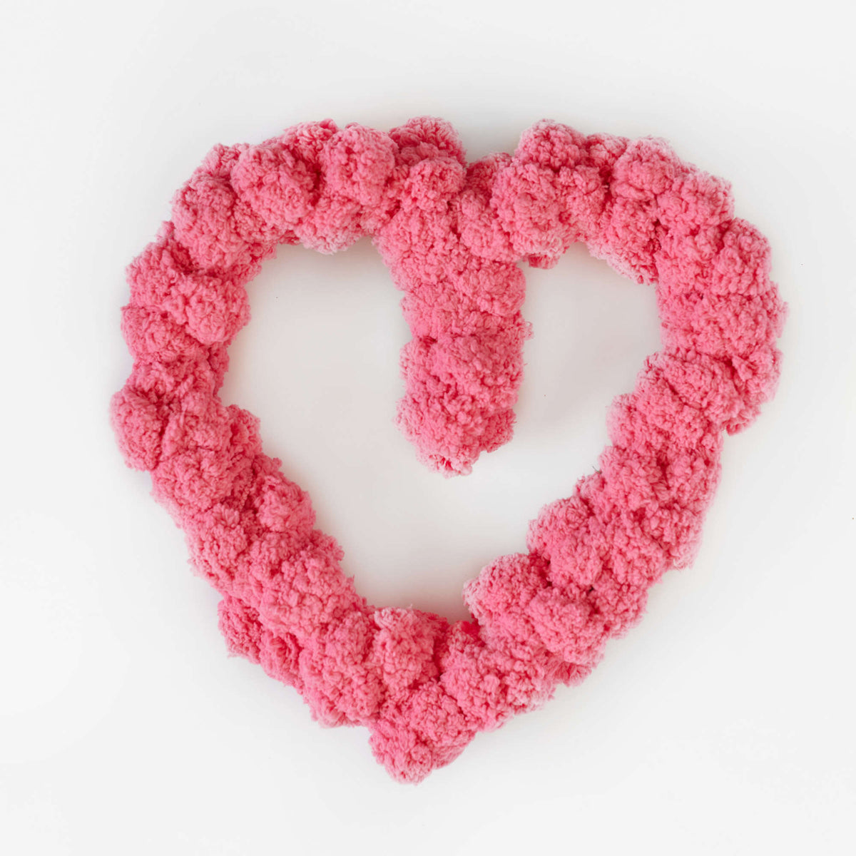 Craft Wreath made in Red Heart Pomp-a-Doodle Yarn