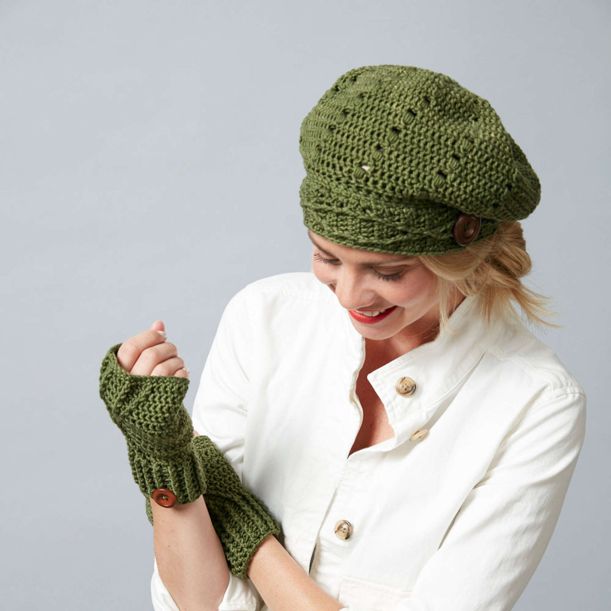 Crochet Set made in Sugar Bush Crisp yarn