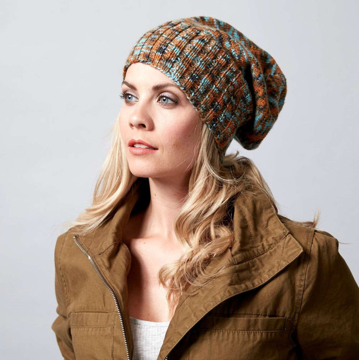 Knit Hat made in Sugar Bush Itty-Bitty yarn
