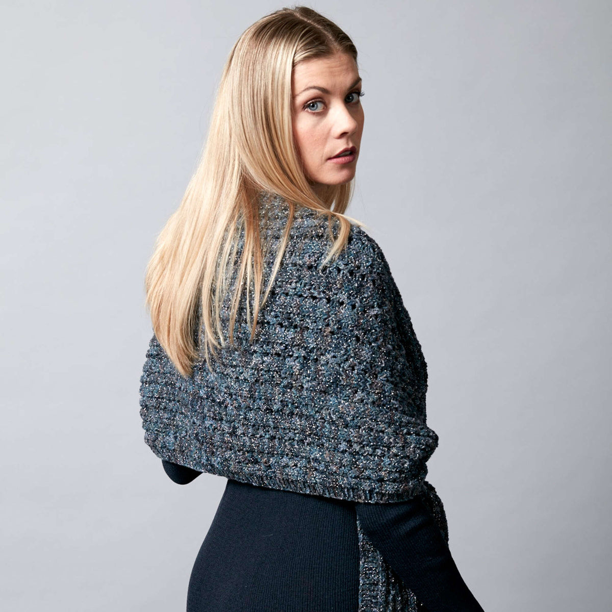 Knit Shawl made in Sugar Bush Glaze yarn