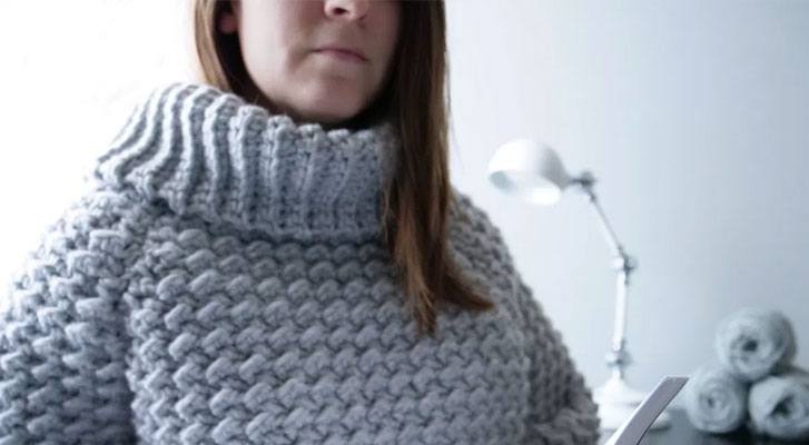 Image of Bernat Curvy Cowl Pullover thumbnail