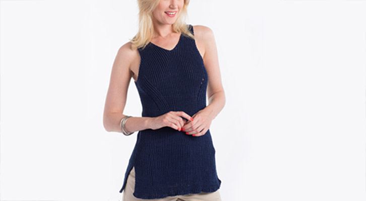 Image of Knit Shifting Rib Tank In Patons Grace thumbnail