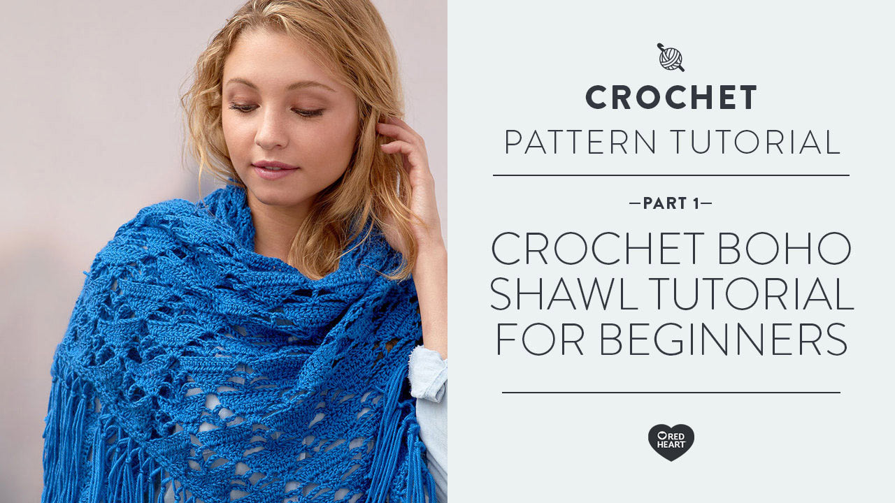 Image of Crochet Boho Shawl Tutorial for Beginners Part 1 of 2 thumbnail