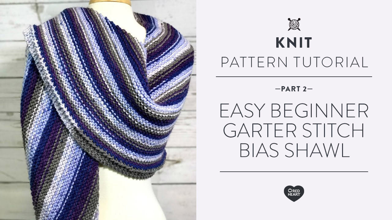 Image of Easy Beginner Garter Stitch Bias Shawl Video 2 of 2 thumbnail