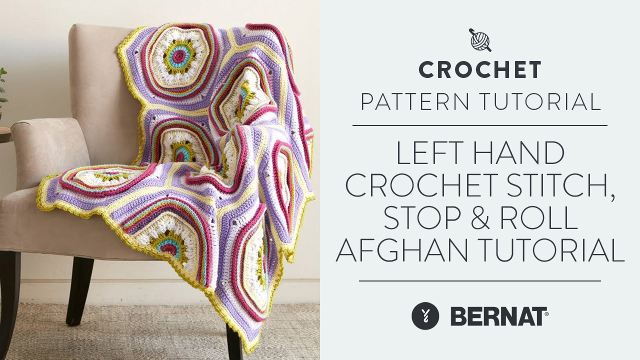 Image of Left Hand: Crochet Stitch, Stop & Roll Afghan Tutorial thumbnail