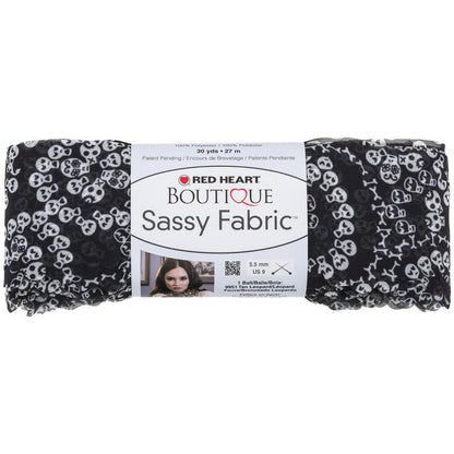 Red Heart Boutique Sassy Fabric Yarn - Clearance Shades Skullprint