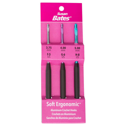 Susan Bates Soft Ergonomic Crochet Hook Set: Sizes F, G, H Susan Bates Soft Ergonomic Crochet Hook Set: Sizes F, G, H
