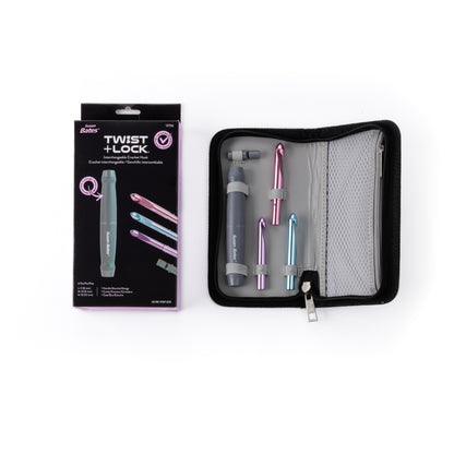 Susan Bates Twist + Lock - Clearance Items Handle And Cutter and L-M-N Hooks With Bag