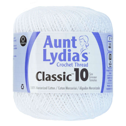 Aunt Lydia's Classic Crochet Thread Size 10 - Discontinued Shades White