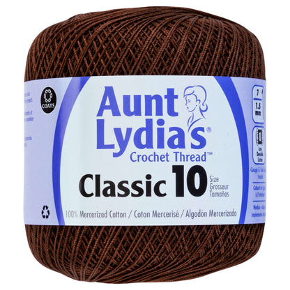 Aunt Lydia's Classic Crochet Thread Size 10 - Discontinued Shades Fudge Brown
