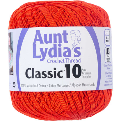 Aunt Lydia's Classic Crochet Thread Size 10 - Discontinued Shades Tomato