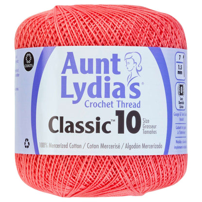 Aunt Lydia's Classic Crochet Thread Size 10 - Discontinued Shades Coral