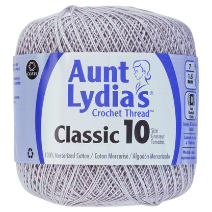 Aunt Lydia's Classic Crochet Thread Size 10 - Discontinued Shades Silver