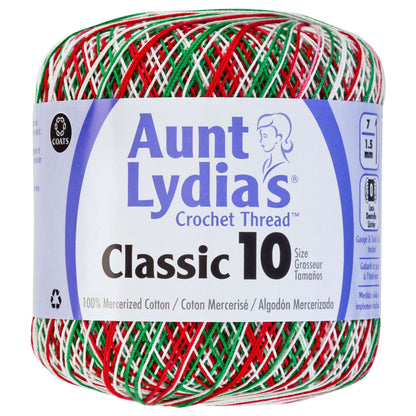 Aunt Lydia's Classic Crochet Thread Size 10 - Discontinued Shades Shaded Christmas