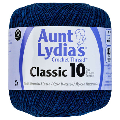 Aunt Lydia's Classic Crochet Thread Size 10 - Discontinued Shades Navy