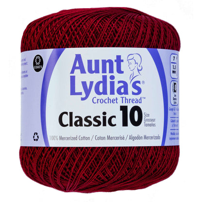 Aunt Lydia's Classic Crochet Thread Size 10 - Discontinued Shades Burgundy