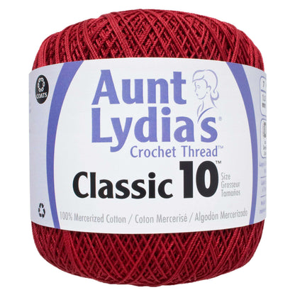 Aunt Lydia's Classic Crochet Thread Size 10 - Discontinued Shades Victory Red